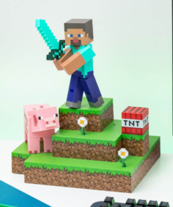 lampka minecraft diorama steve