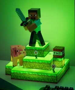 lampka minecraft diorama steve