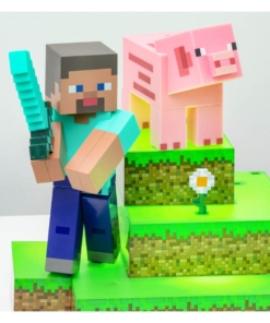 lampka minecraft diorama steve