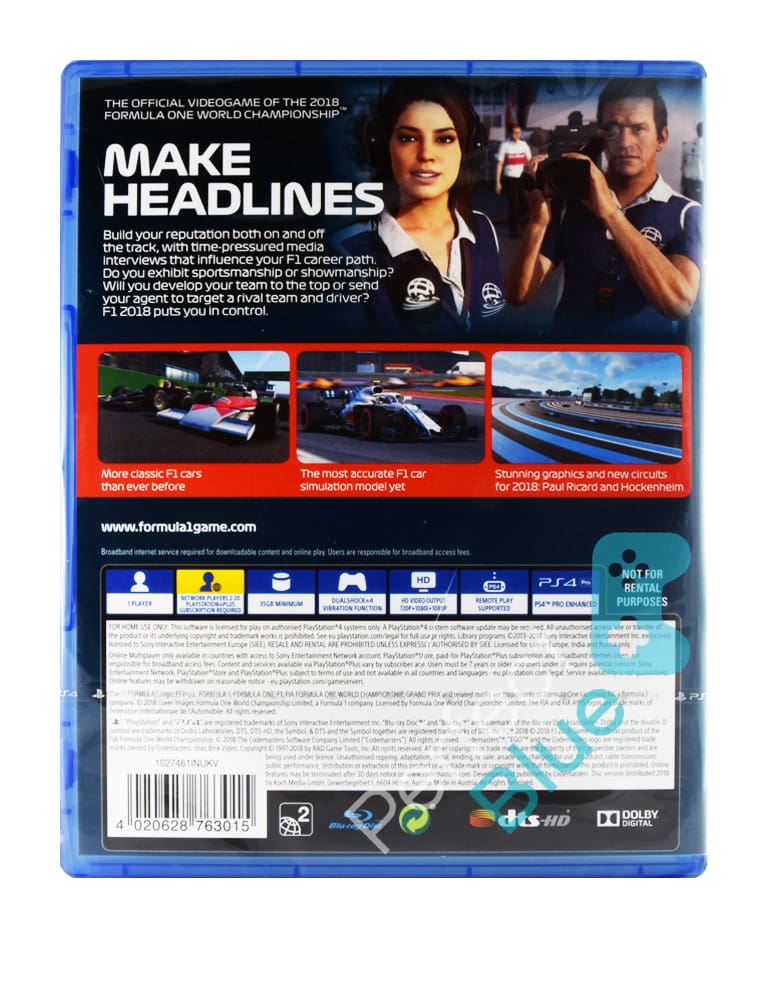 gra ps4 f1 2018 edycja standardowa.