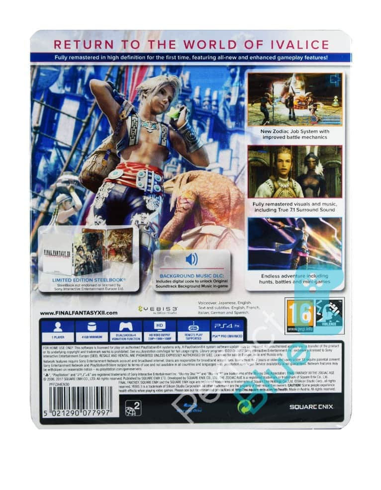 gra ps4 final fantasy xii the zodiac age edycja steelbook.