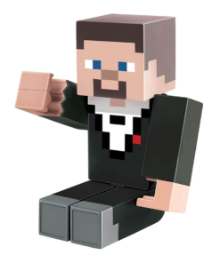 gadżet duża ruchoma figurka minecraft tuxedo steve / steve w smokingu 23cm