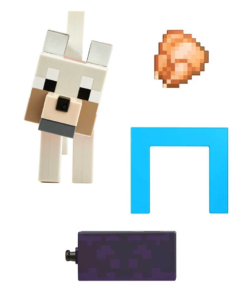 gadżet ruchoma figurka minecraft / wilk 5cm