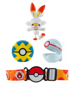 gadżet pokemon clip n go / pas trenera pokeball / scorbunny
