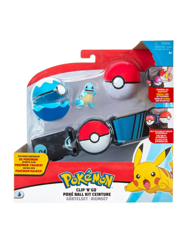 gadżet pokemon clip n go / pas trenera pokeball / squirtle