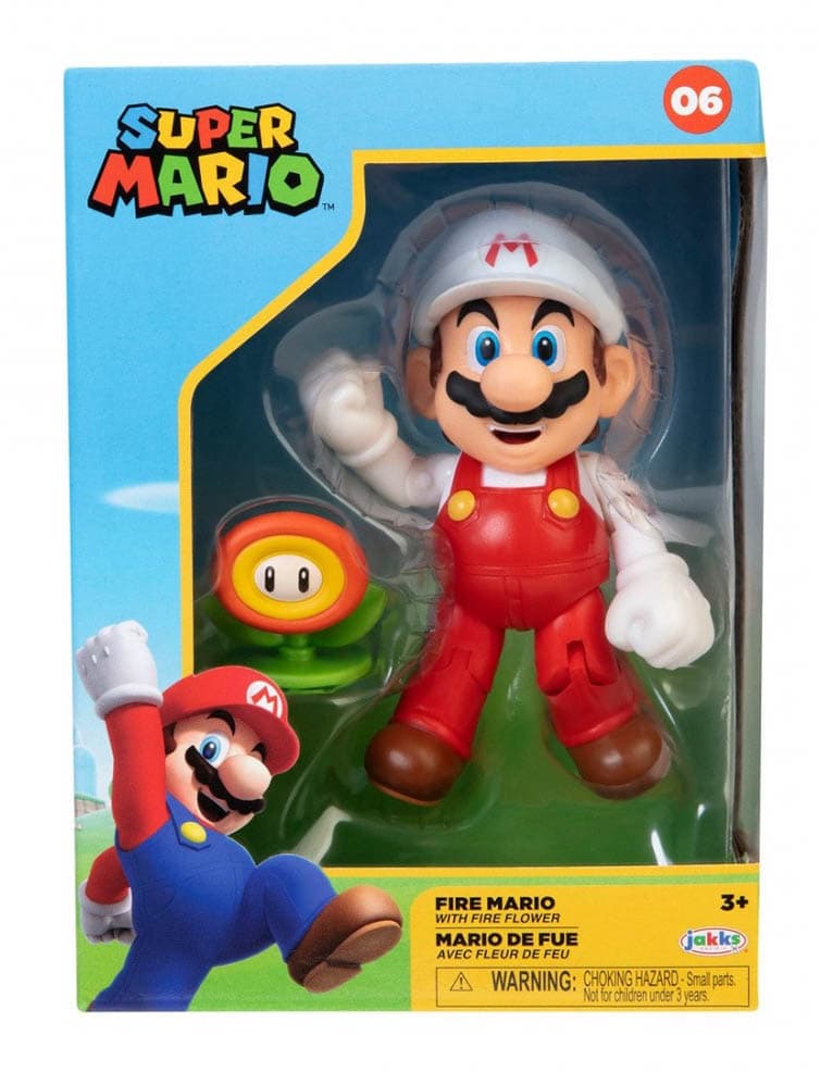 gadżet zestaw 2 figurek super mario: fire mario + fire flower