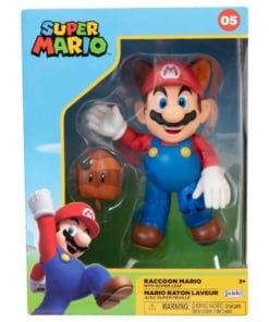 gadżet zestaw 2 figurek super mario: raccoon mario + mario raton laveur
