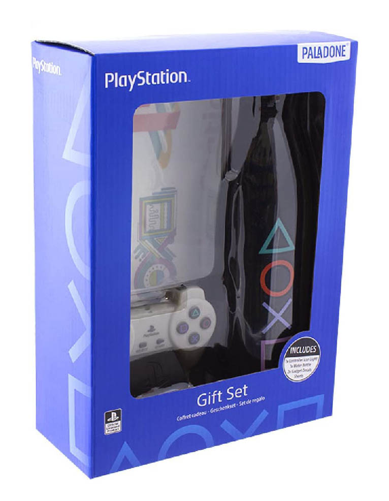 gadżet zestaw prezentowy playstation: butelka / lampka / naklejki