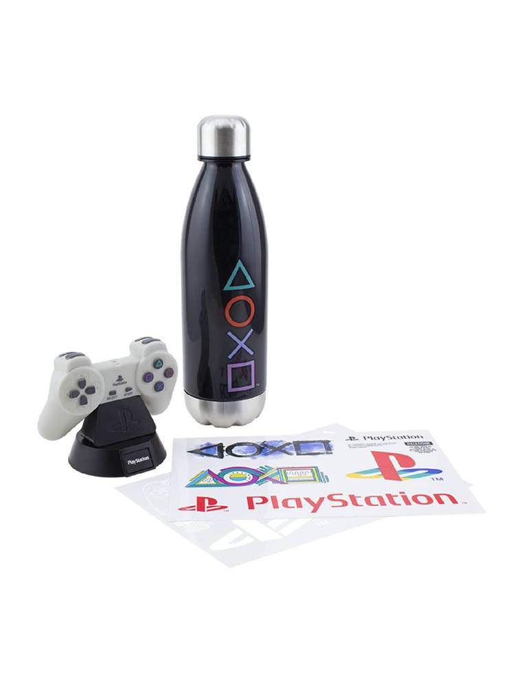 gadżet zestaw prezentowy playstation: butelka / lampka / naklejki