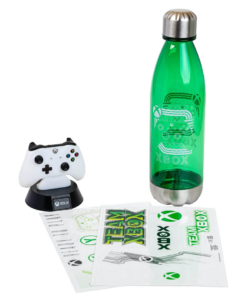 gadżet zestaw prezentowy xbox: butelka / lampka / naklejki