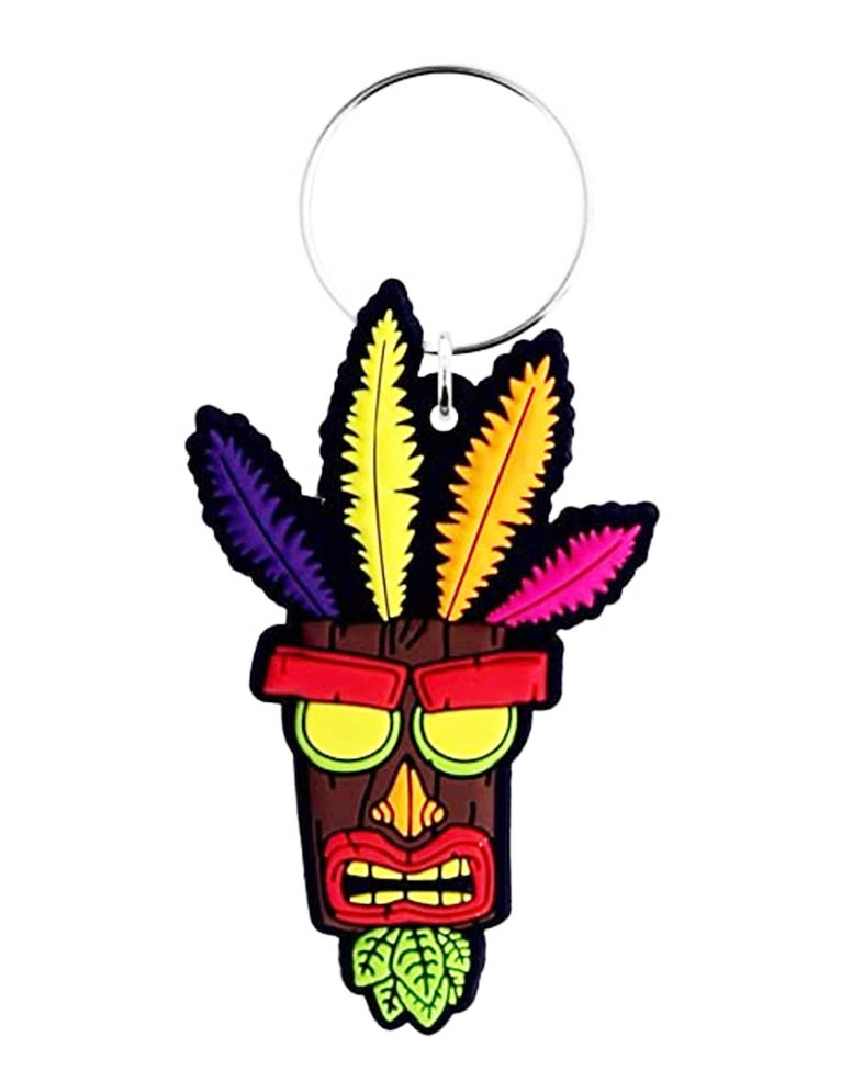 gadżet / gumowy brelok / crash bandicoot aku aku mask
