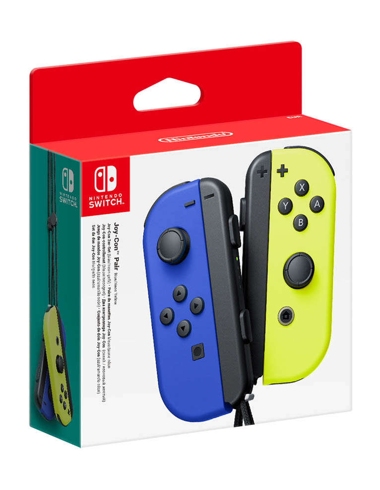 kontrolery nintendo switch joy con neon blue yellow niebieski i Żółty