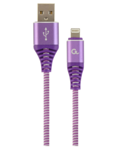 fioletowy pozłacany kabel usb lightning apple iphone 5/6/7/8/x 2 metry