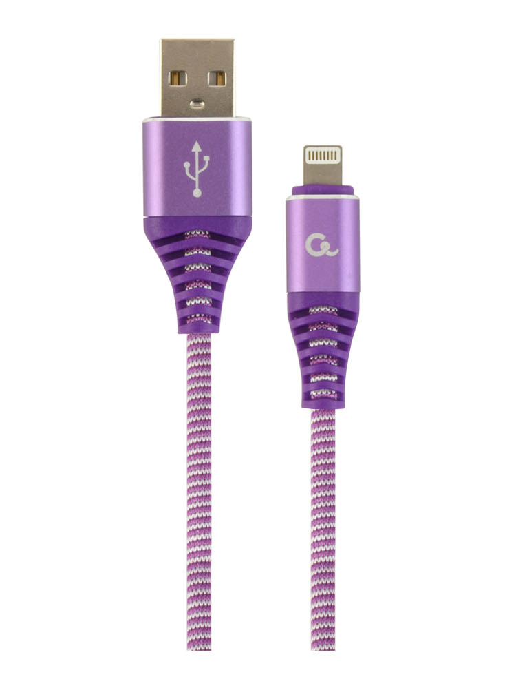 fioletowy pozłacany kabel usb lightning apple iphone 5/6/7/8/x 2 metry