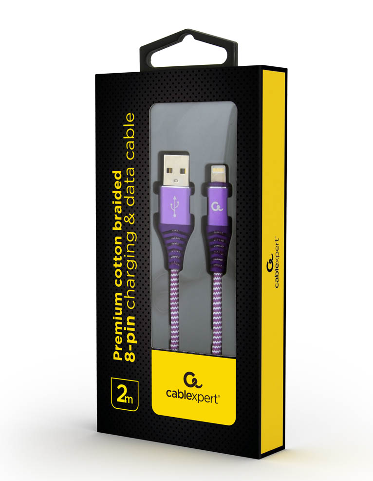 fioletowy pozłacany kabel usb lightning apple iphone 5/6/7/8/x 2 metry