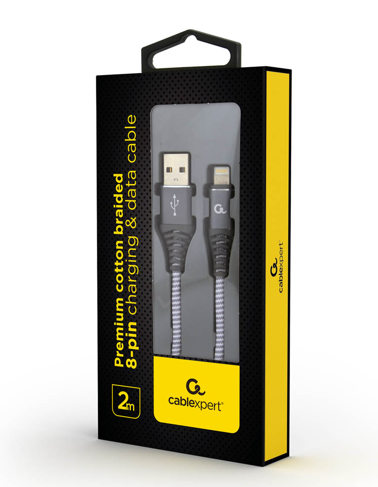 szary pozłacany kabel usb lightning apple iphone 5/6/7/8/x 2 metry