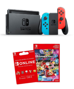 konsola nintendo switch neon red blue + mario kart 8 deluxe + abonament nintendo online 3m