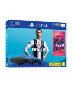 konsola sony playstation 4 ps4 silm 1tb 1000gb + dodatkowy pad + fifa 19.