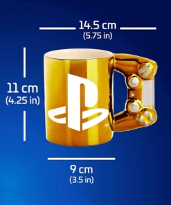 gadżet kubek playstation kontroler dualshock / złoty
