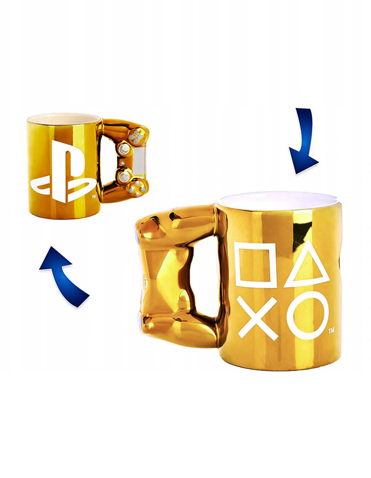 gadżet kubek playstation kontroler dualshock / złoty