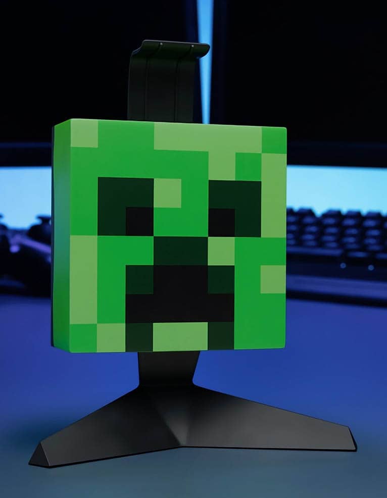 gadżet podświetlany stojak na słuchawki / lampka minecraft creeper