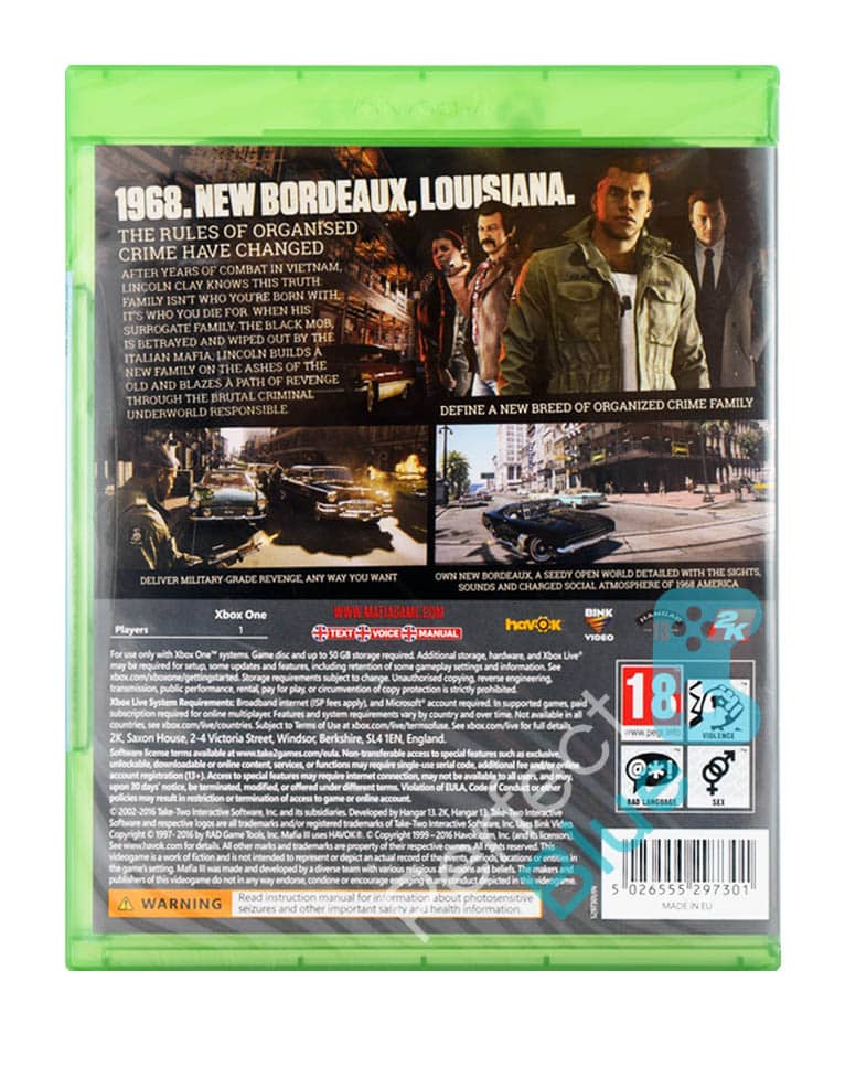 gra xbox one mafia iii + dlc pl.
