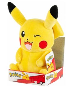 pluszowa maskotka pokemon pikachu siedząc puszcza oczko / 27cm