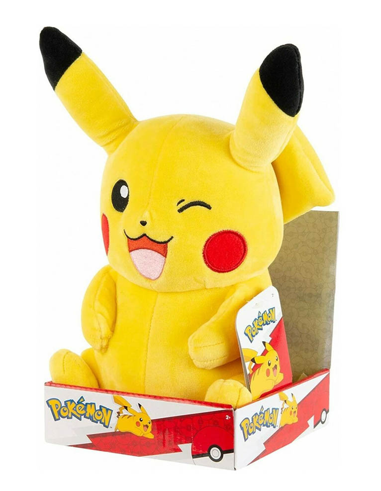 pluszowa maskotka pokemon pikachu siedząc puszcza oczko / 27cm