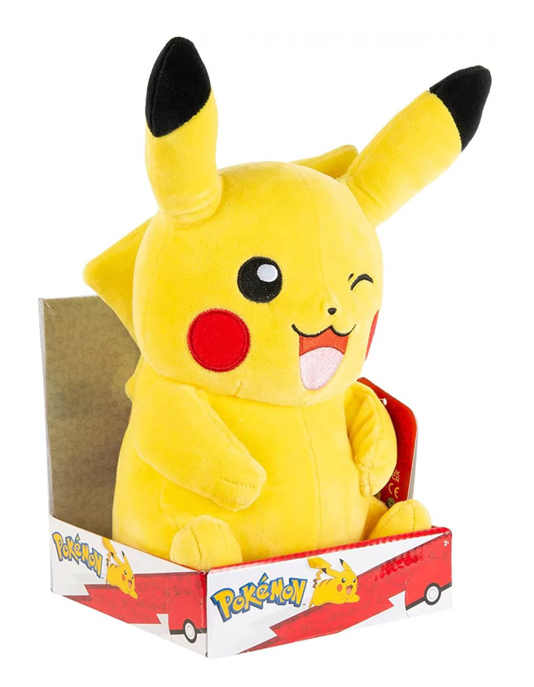 pluszowa maskotka pokemon pikachu siedząc puszcza oczko / 27cm