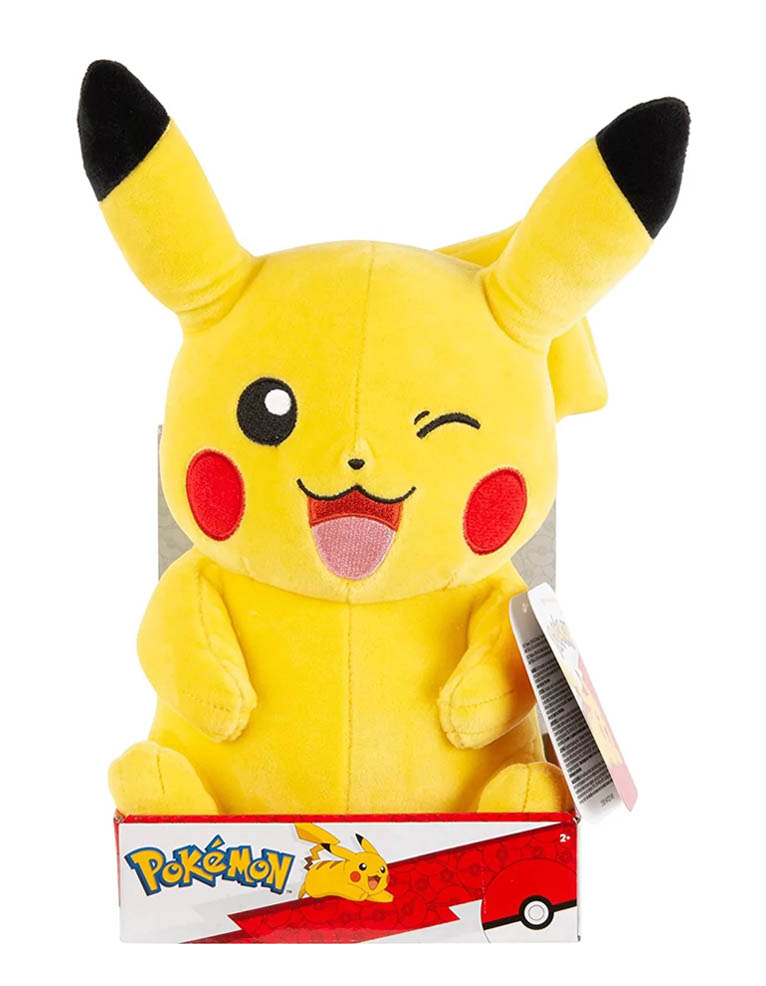 pluszowa maskotka pokemon pikachu siedząc puszcza oczko / 27cm