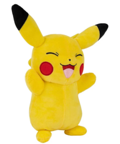 pluszowa maskotka pokemon pikachu stojący z zamkniętymi oczkami / 28cm