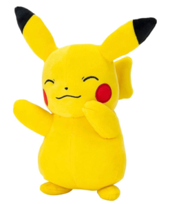 pluszowa maskotka pokemon pikachu stojący z zamkniętymi oczkami / 23cm