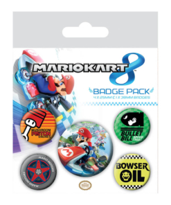 gadżet metalowe przypinki mario kart 8
