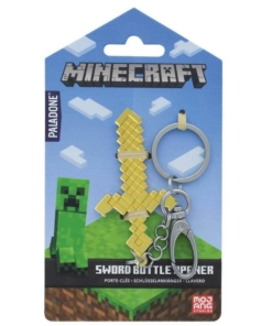 gadżet metalowy brelok / otwieracz do butelek / minecraft złoty miecz