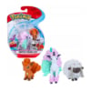 gadżet 3 minifigurki pokemon: galarian ponyta + vulpix + wooloo