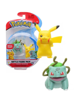 gadżet 2 minifigurki pokemon: pikachu + bulbasaur