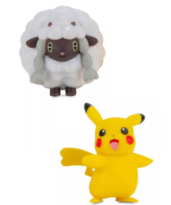gadżet 2 minifigurki pokemon: pikachu + wooloo