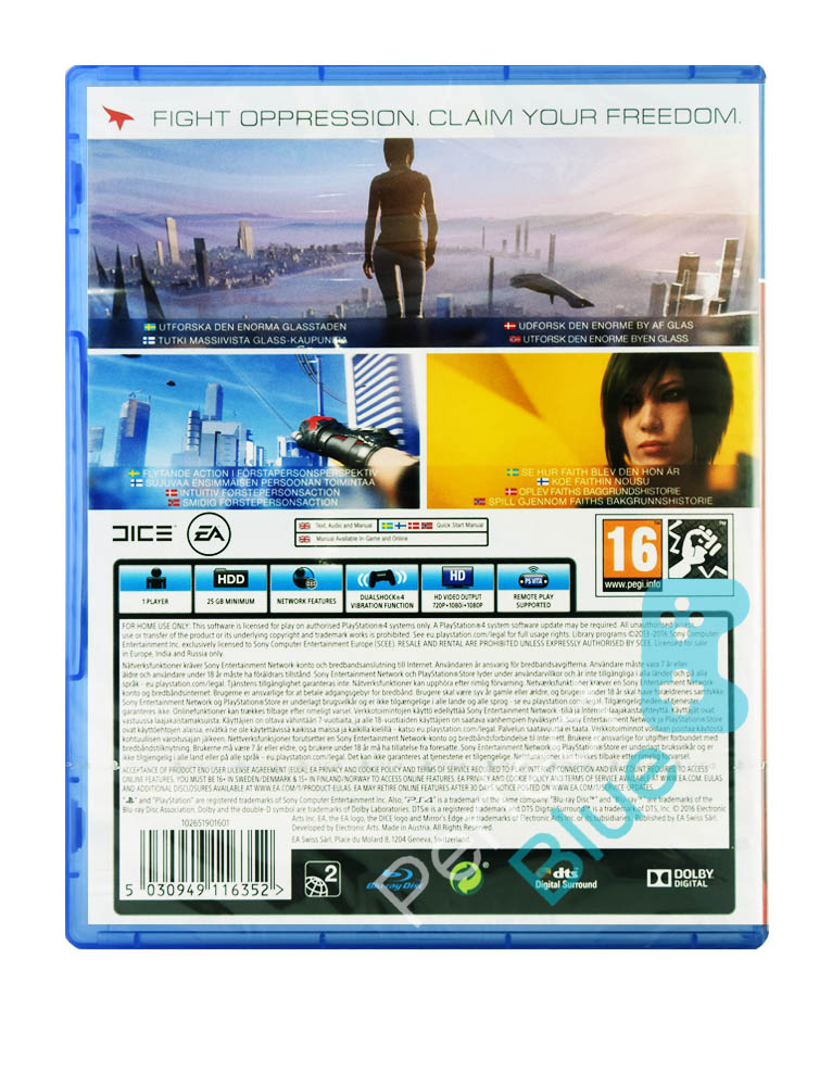 gra ps4 mirror's edge catalyst pl