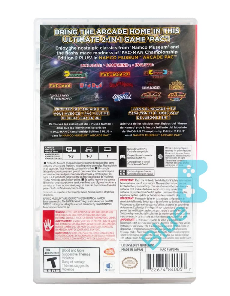 gra nintendo switch namco museum arcade pac