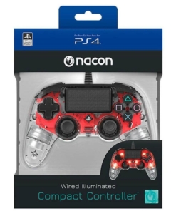 nacon czerwony Świecący przewodowy pad kontroler do ps4.