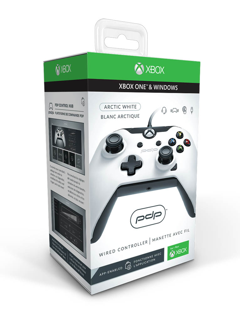 pdp pad kontroler przewodowy xbox one biały.