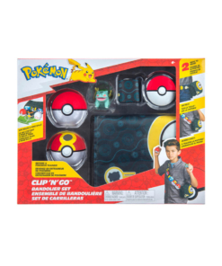 pokemon clip n go / pas trenera + torba na pokeballe + figurka bulbasaur+ x2 pokeball