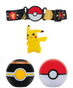pokemon clip n go / pas trenera + torba na pokeballe + figurka pikachu + x2 pokeball