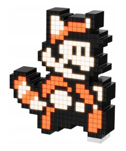 gadżet lampka / figurka pixel pals super mario bros. raccoon mario 024
