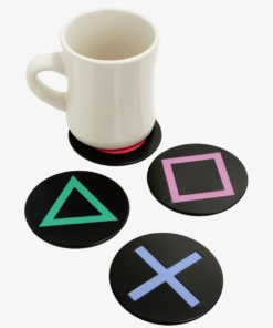 gadżet metalowe podkładki pod kubek playstation coasters