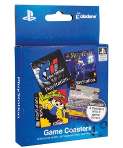 gadżet metalowe podkładki pod kubek ps one game coasters.