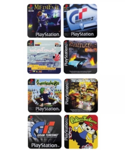 gadżet metalowe podkładki pod kubek ps one game coasters.