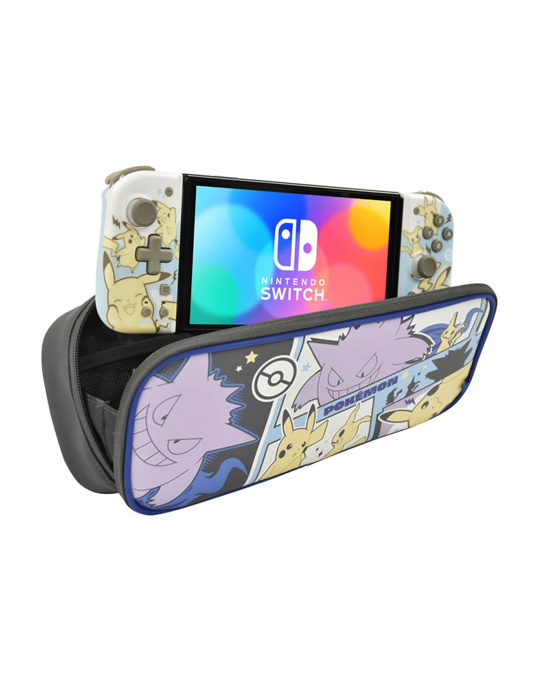 hori etui pokrowiec / cargo pouch compact / pokemon pikachu & gengar / nintendo switch oled / na split pad compact