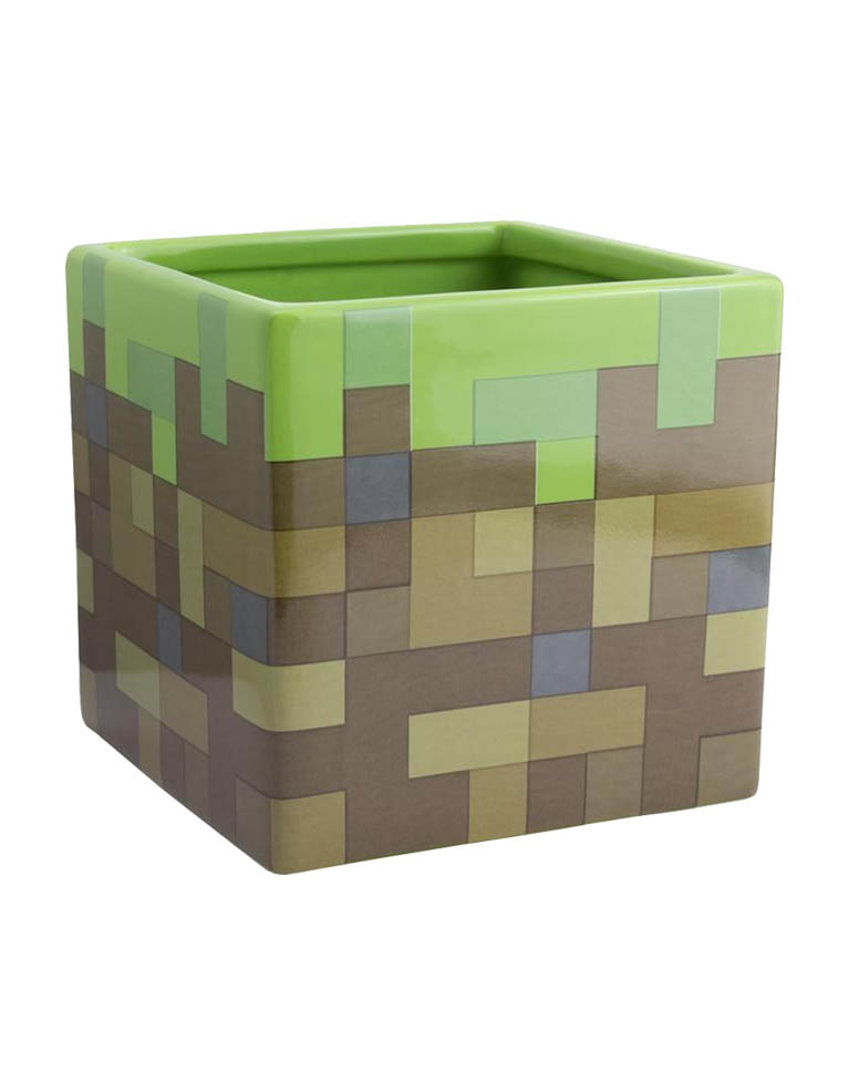 gadżet doniczka / przybornik na biurko / minecraft blok trawy