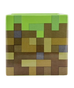 gadżet doniczka / przybornik na biurko / minecraft blok trawy